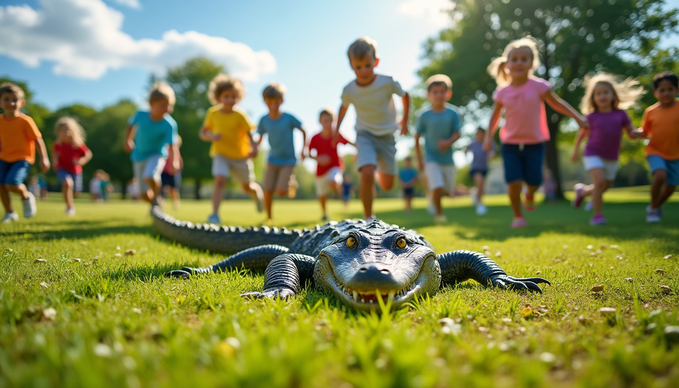 découvrez le jeu du crocodile en plein air, une activité ludique et dynamique pour enfants. parfait pour dépenser de l'énergie tout en s'amusant entre amis lors d'anniversaires ou de sorties scolaires !